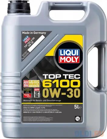 Нс-синтетическое моторное масло liquimoly top tec 6100 0w30 5 л 20779, фотография 1