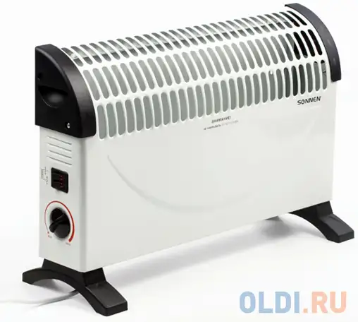 Обогреватель-конвектор sonnen y-02s, 1500 вт, 3 режима работы, белый/черный, 453494, фотография 1