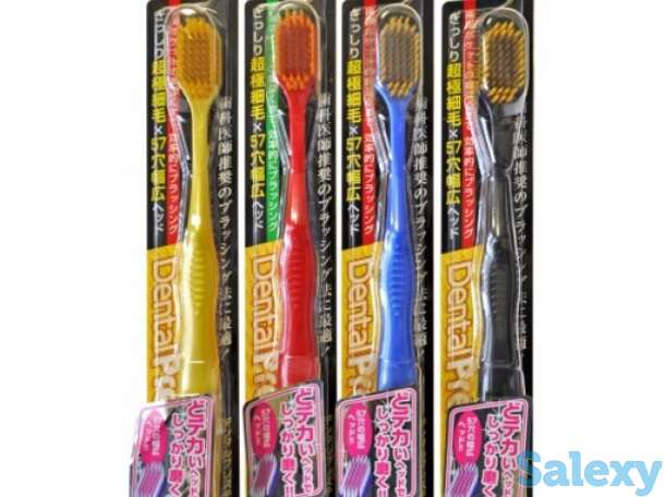 Зубная щетка с широкой чистящей головкой и супертонкими щетинками japan create co  dentfine tapered, фотография 1