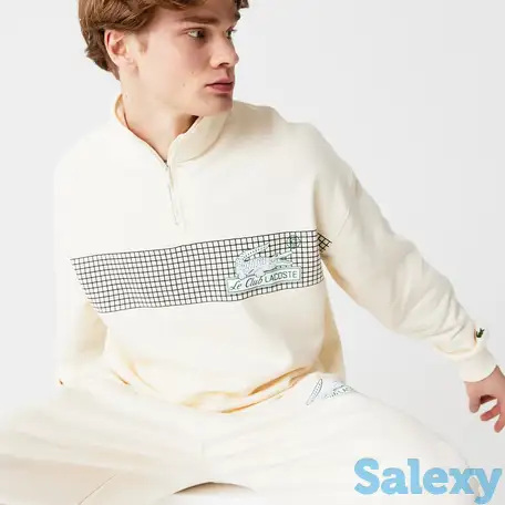 Мужская толстовка lacoste с воротником на молнии из хлопка loose fit, фотография 1