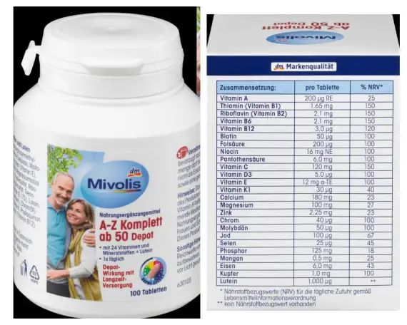 Витаминный комплекс для людей старше 50 лет. DAS Gesunde PLUS A-Z, фотография 1