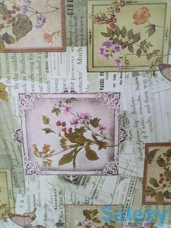 Красивая скатерть клеенка в стиле винтаж поле бабочки, качество, фотография 3