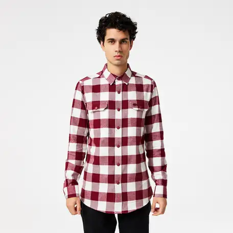 Мужская клетчатая рубашка lacoste slim fit, фотография 1