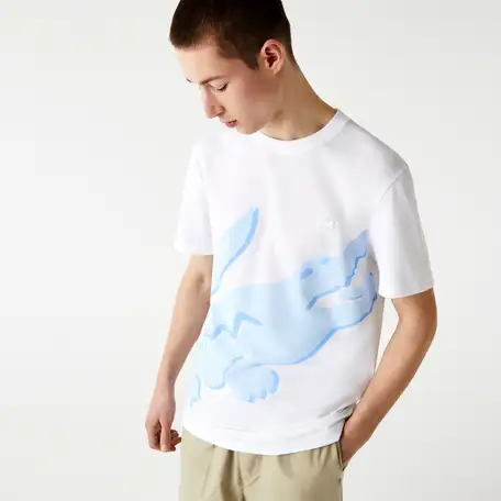 Мужская футболка из органического хлопка с принтом крокодила с вытянутой шеей, фотография 1