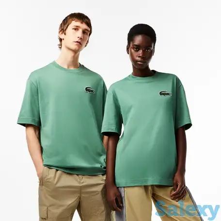 Футболка lacoste unisex из органического хлопка с большим принтом, фотография 1