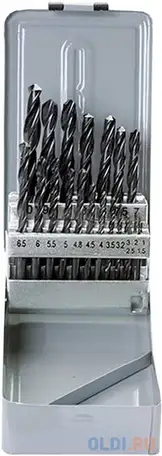 Набор сверл по металлу, 1-10 мм (через 0,5 мм+3,2и4,8 мм), hss,, фотография 1