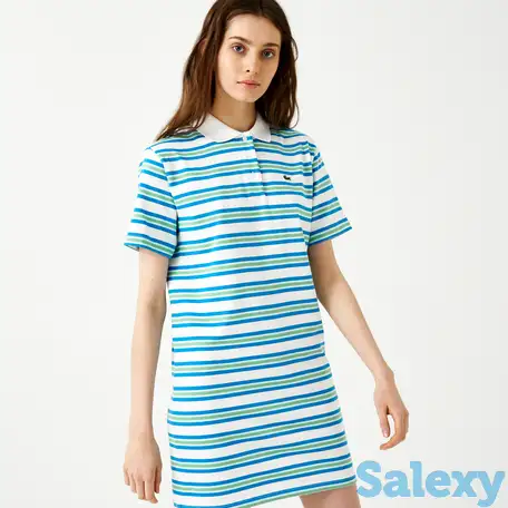 Женское  платье-поло lacoste в полоску, фотография 1