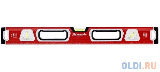 Уровень алюминиевый, магнит., фрезерованный, 3 глазка (1 зеркал.), 2 комп. рукоятки,, фотография 1