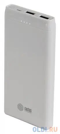 Внешний аккумулятор power bank 10000 мач cactus cs-pbfsmt-10000 белый, фотография 1