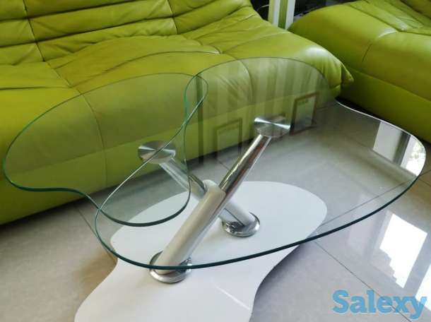 Продам журнальный столик стеклянный - оригинальный трасформер 2-х секционный, стиль модерн., фотография 1