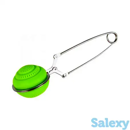 Щипцы для заваривания чая ложка зеленая, фотография 1