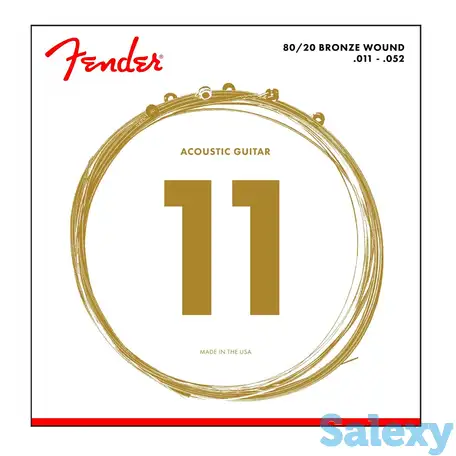Струны для акустической гитары fender 80/20 bronze wound 11, фотография 1