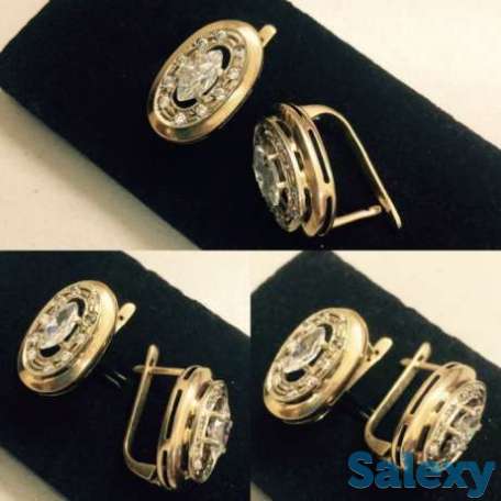 Серьги золотые 7,2 грамма, 375 проба, фотография 1