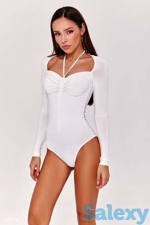 Молочный боди с драпировкой, фотография 1