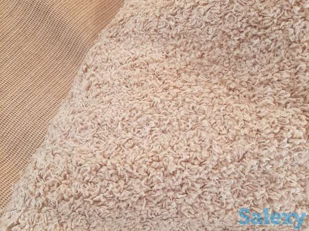 Большой высоковорсный ковер Loca Shaggy в теплом бежевом цвете, фотография 1
