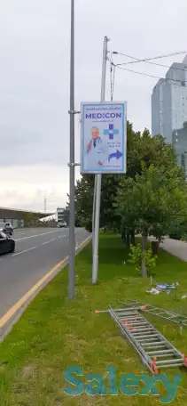 Резмещение рекламных щитов на придорожных столбах и опорах, фотография 9