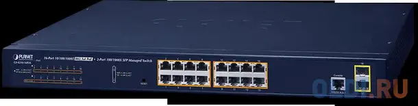 Ipv6/ipv4, 16-port managed 802.3at poe+ gigabit ethernet switch + 2-port 100/1000x, фотография 1