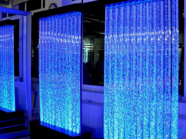 Воздушно пузырьковые колонны - панели. Водопады по стеклу., фотография 1