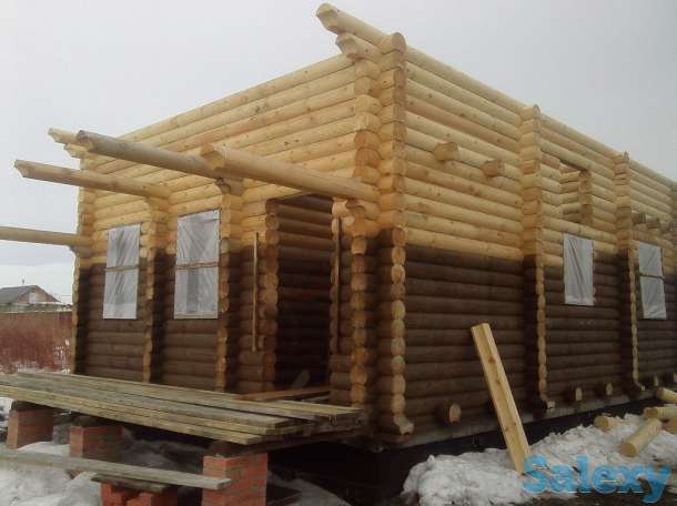 Оцилиндрованное бревно с чашками и без., фотография 7