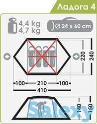 Палатка нормал ладога 4 т.зеленая, фотография 9