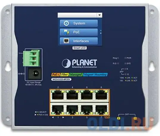 Planet ip30, ipv6/ipv4, l2+ 8-port 10/100/1000t 802.3at poe + 2-port 1g/2.5g, фотография 1