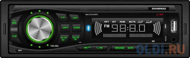Автомагнитола soundmax sm-ccr3184fb 1din 4x40вт, фотография 1