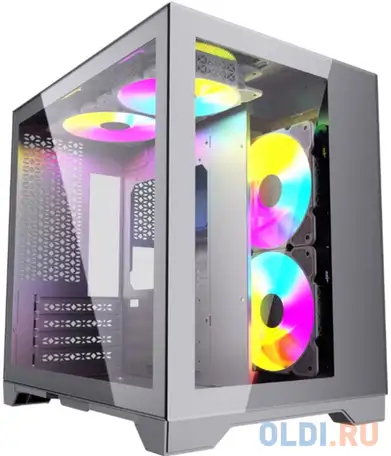 Корпус powercase vision micro, white, tempered glass, 4х 120mm 5-color fan,, фотография 1