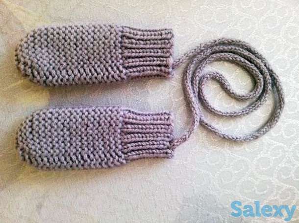 Вязаные варежки-царапки для новорождённых, фотография 1