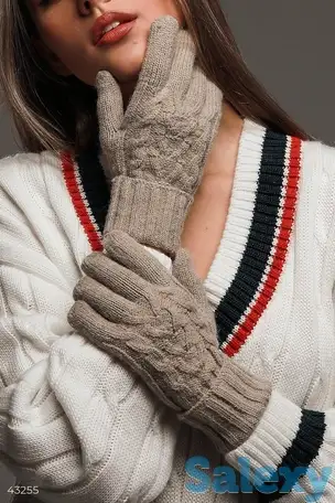 Теплые вязаные перчатки, фотография 1