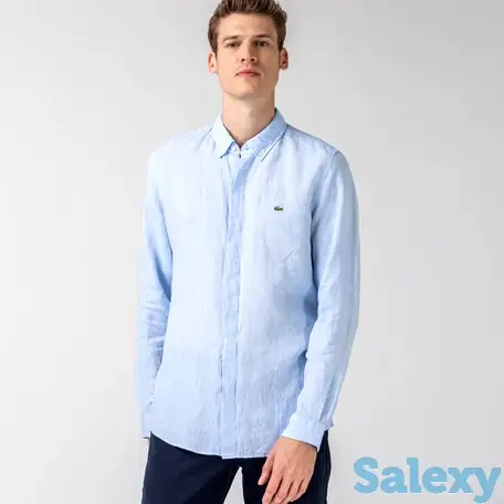 Льняная мужская рубашка lacoste  l!ve, фотография 1