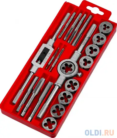 Набор метчиков и плашек зубр 2810-h20_z01 20 предметов (жесткий кейс), фотография 1