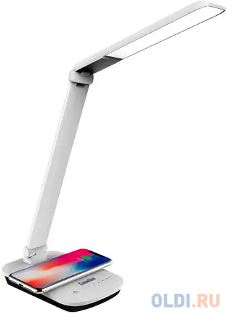 Светильник camelion kd-825 c01 (14161) настольный на основание белый 16вт, фотография 1