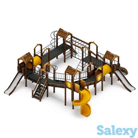 Детский игровой комплекс «остров детства (эко) (винтовой скат)» дик 2.01.8.02-22 н=1200,, фотография 1