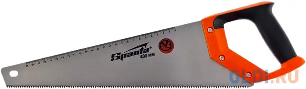 Ножовка по дереву, 400 мм, 7-8 tpi, зуб-2d, каленый зуб, линейка,, фотография 1