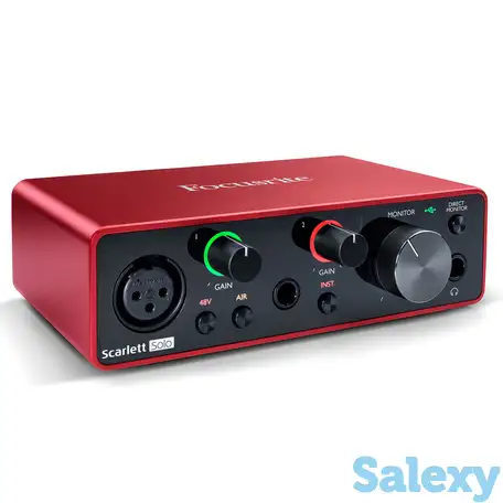 Внешняя студийная звуковая карта focusrite scarlett solo 3gen, фотография 1