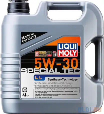 Нс-синтетическое моторное масло liquimoly special tec ll 5w30 4 л 7654, фотография 1