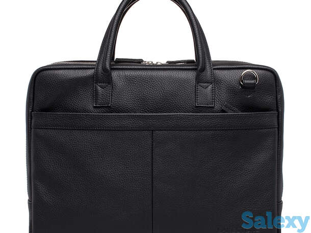Кожаная деловая сумка для ноутбука Carter Black, фотография 1