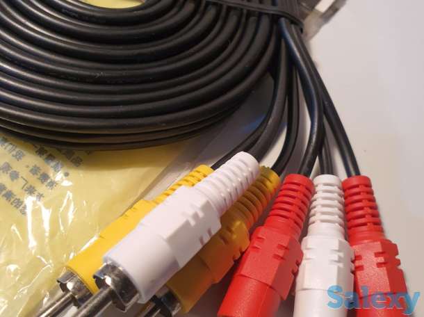 Кабель шнур три 3 тюльпана 3 RCA M/M, 3 метра для DVD ДВД аудио и тд, фотография 1