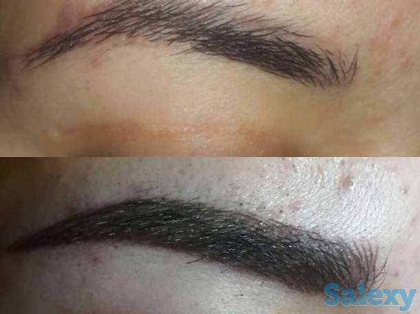 татуаж теневой, волосковый, микроблейдинг, пудровые, брови как свои, фотография 3