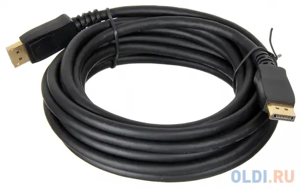 Кабель displayport 5м бюрократ bhp-dpp-1.4-5 круглый черный, фотография 1