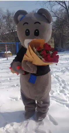 Тедди мишка  большая живая ростовая кукла приедет к вам и поздравить с замечательной датой. У вас выписка из роддома, фотография 2