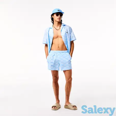 Мужские двухцветные плавки lacoste с монограммой, фотография 1