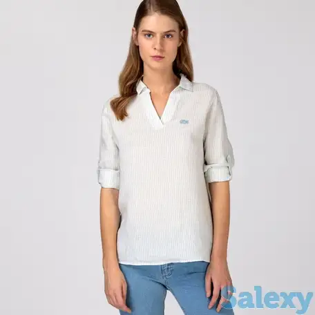 Льняная женская рубашка lacoste, фотография 1