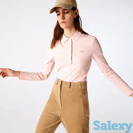 Женская приталенная рубашка-поло lacoste из эластичного хлопка, фотография 1