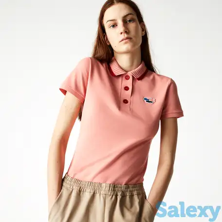 Женская рубашка поло lacoste slim fit crocodiles из органического хлопка, фотография 1