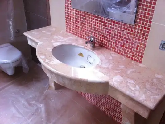 Мраморные столешницы. Изготовление столешниц из мрамора, гранита, травертина, оникса. Делаем замеры и монтаж, фотография 7