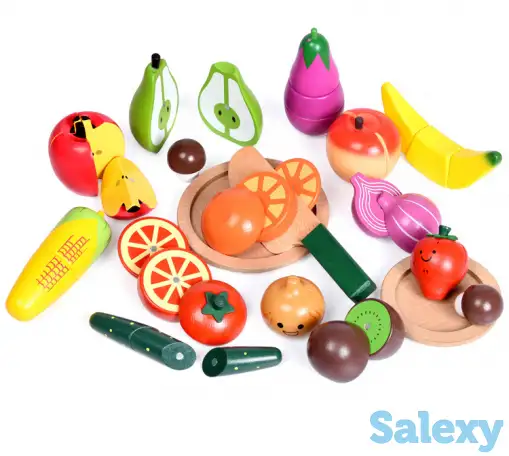 Игрушка детская оптом. Фрукты и овощи на магнитах, 17 предметов, фотография 6
