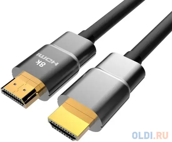 Кабель hdmi 1.5м vcom telecom acg863-1.5m круглый черный серый, фотография 1