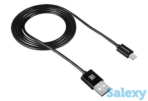 Кабель canyon lightning to usb cable 1m cne-cfi1b. черный, фотография 2