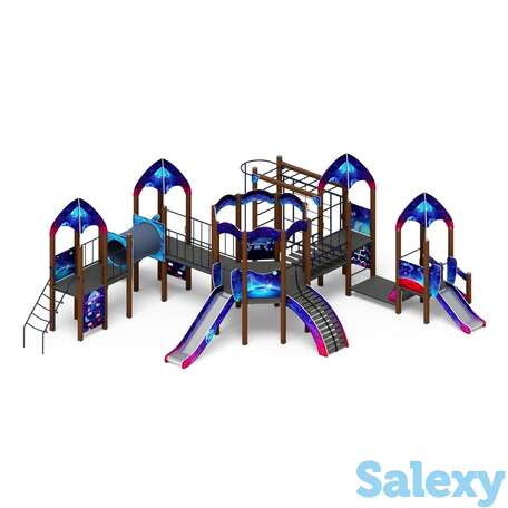 Детский игровой комплекс «космопорт (космос)» дик 2.14.03-02 горка н 1200 горка н 750, фотография 1